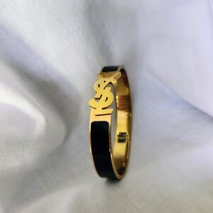 *RARE* YSL Bangle 7" Gold Black